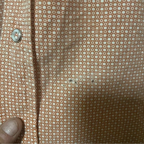 Walls XL Men’s Long Sleeve Pearl Snap Western Work Shirt Orange White - Picture 3 of 6